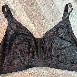 Snag bra, size 6 full - black patterned